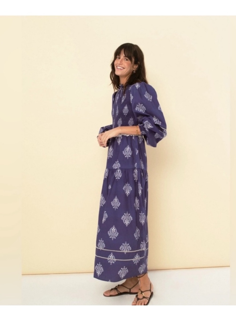 Sonmer Camila Printed Maxi Dress with Puff Sleeves - Picture 3 of 5